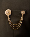 Manyavar Men Gold Brooch with Crystal Embellishments