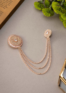 Manyavar Men Rose Gold Elegance Brooch