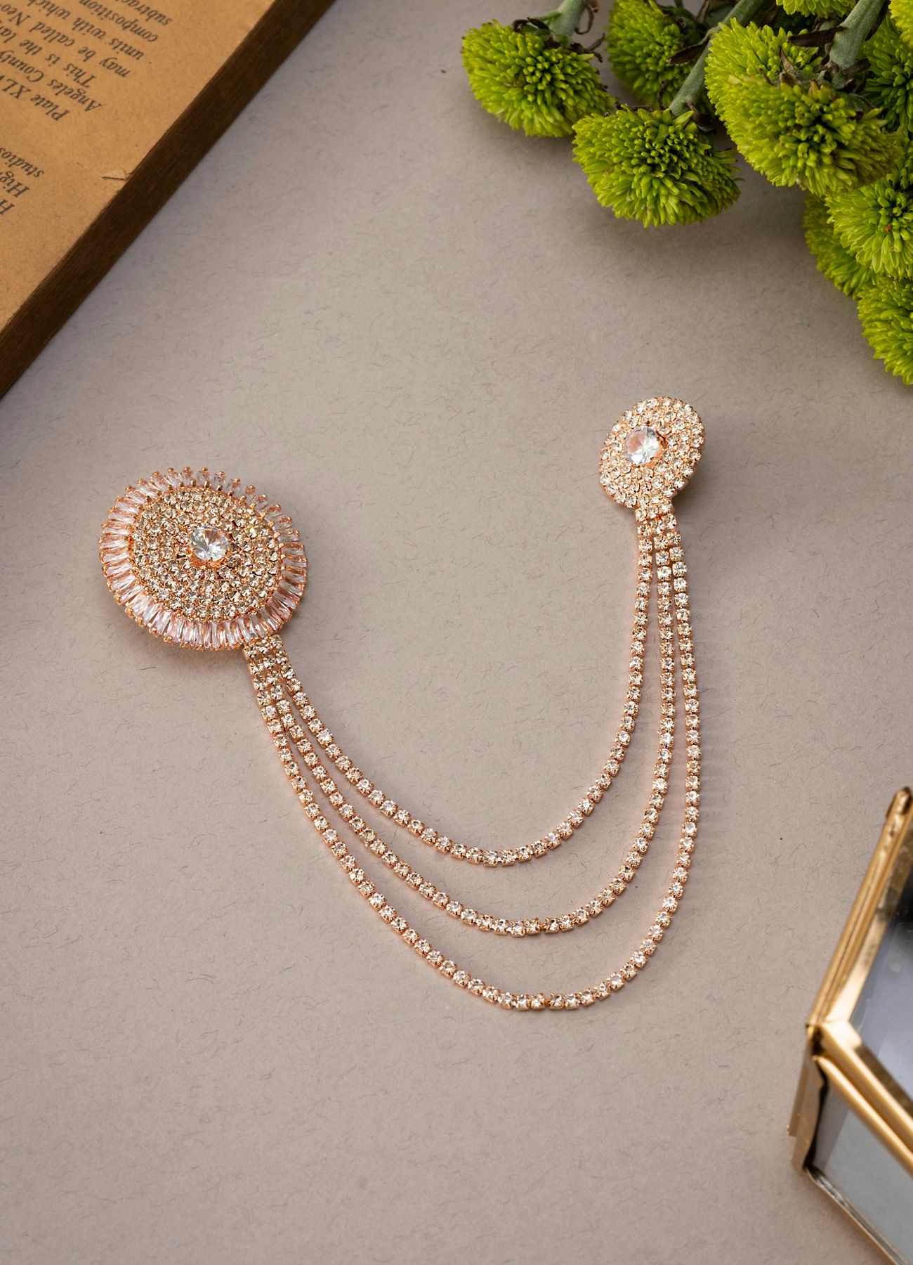 Manyavar Men Rose Gold Elegance Brooch