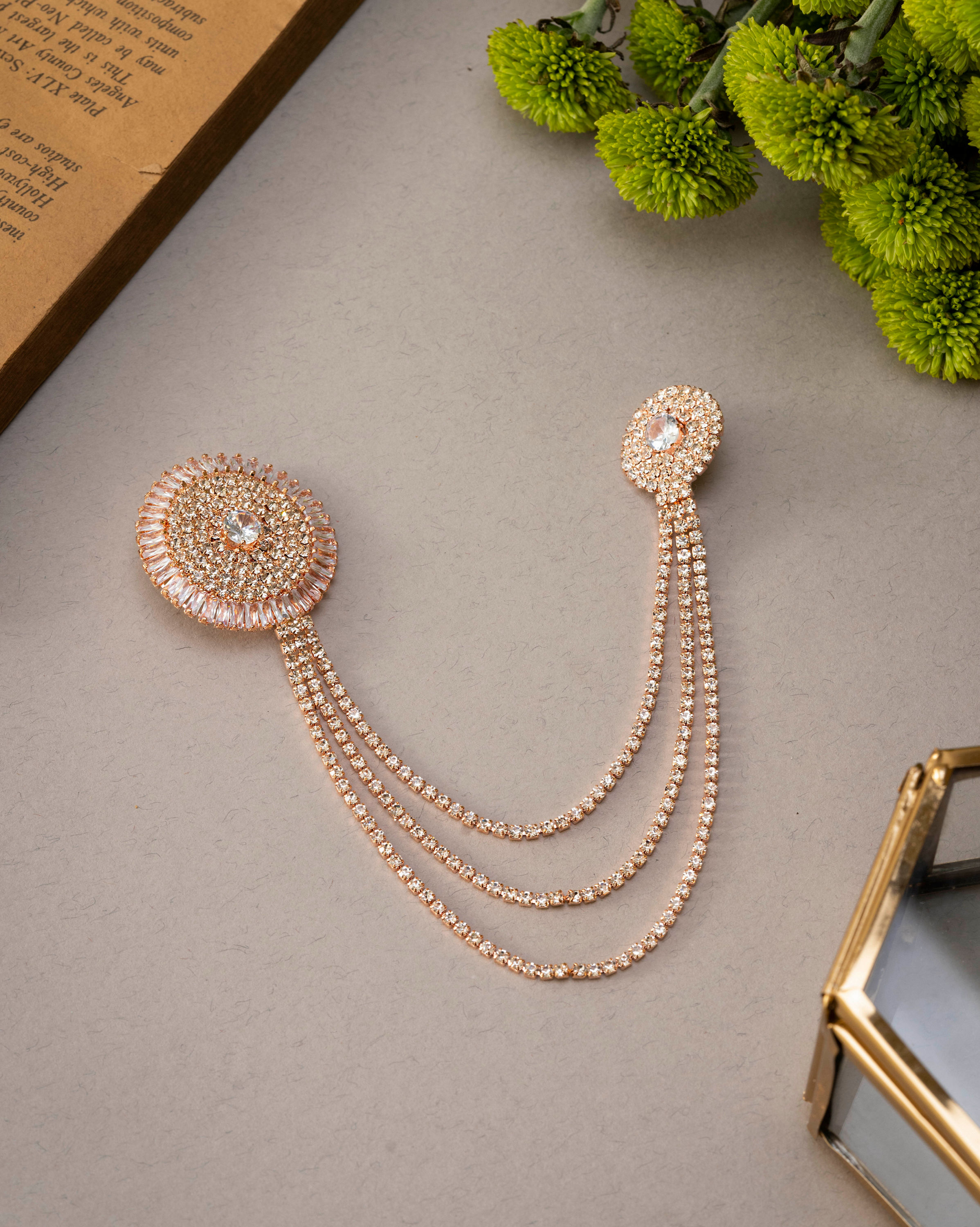 Manyavar Men Rose Gold Elegance Brooch