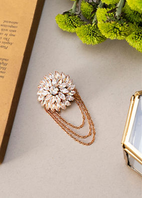 Manyavar Men Rose Gold Elegance Brooch