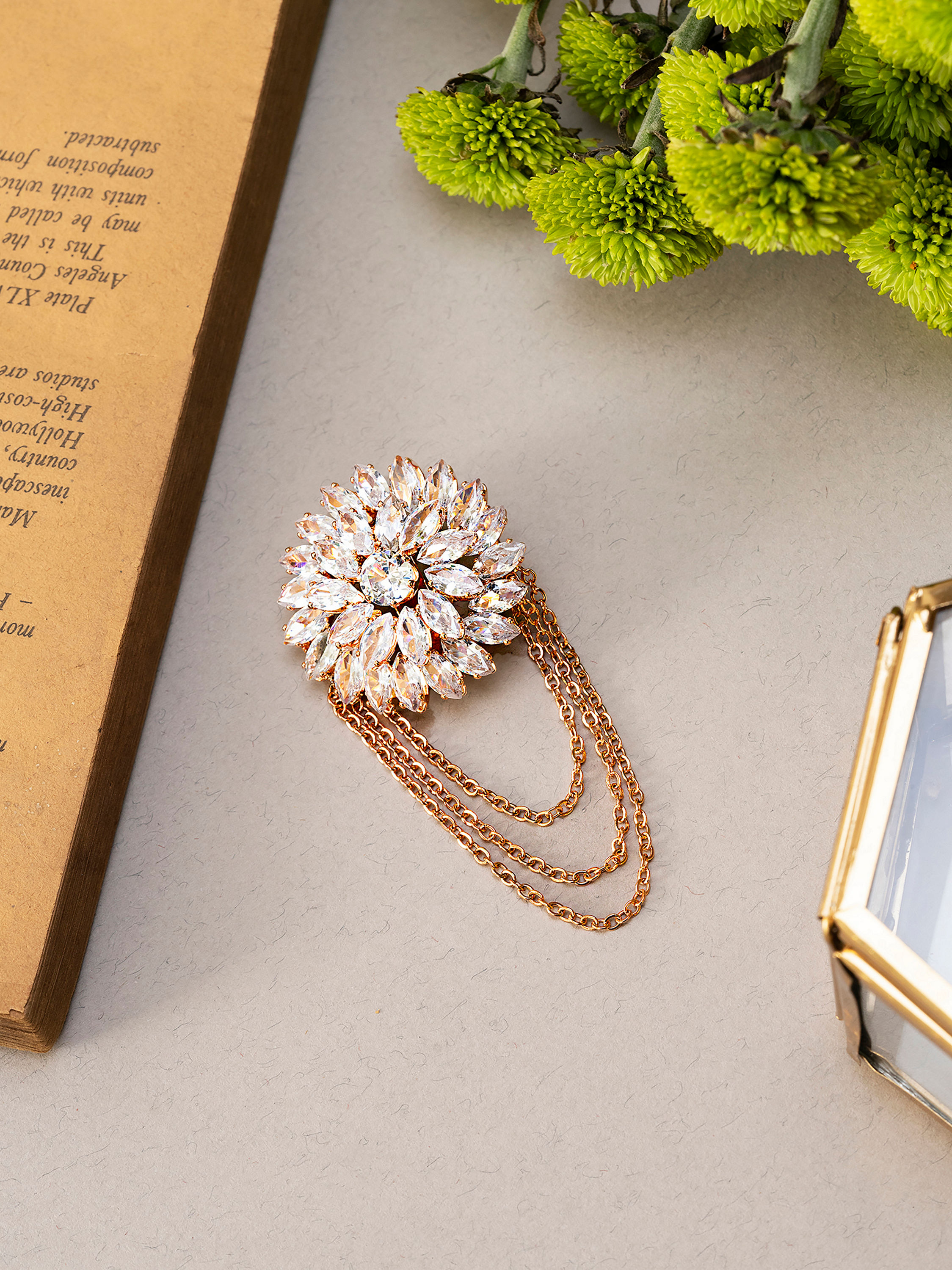 Manyavar Men Rose Gold Elegance Brooch