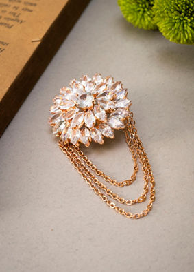 Manyavar Men Rose Gold Elegance Brooch