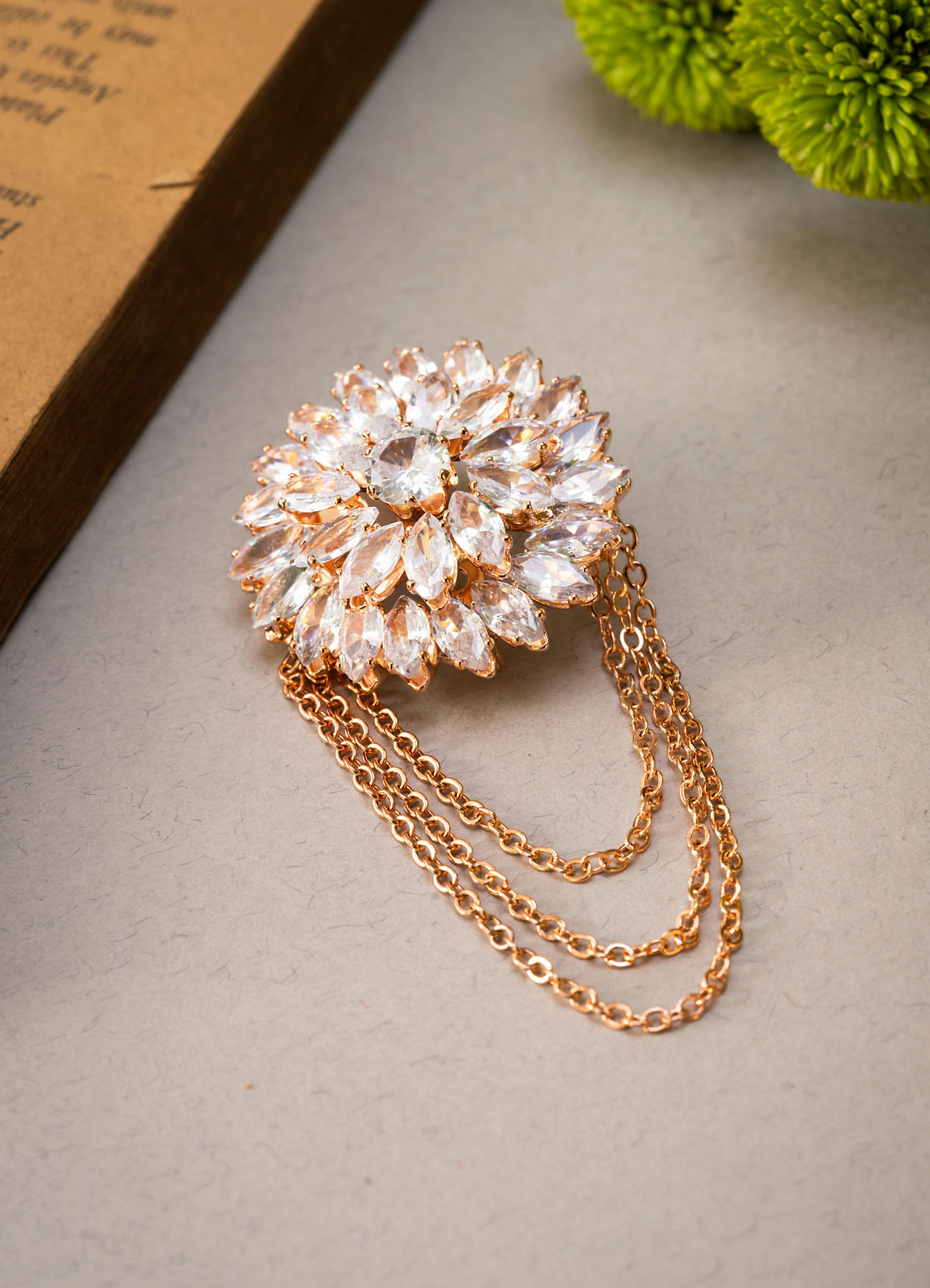 Manyavar Men Rose Gold Elegance Brooch