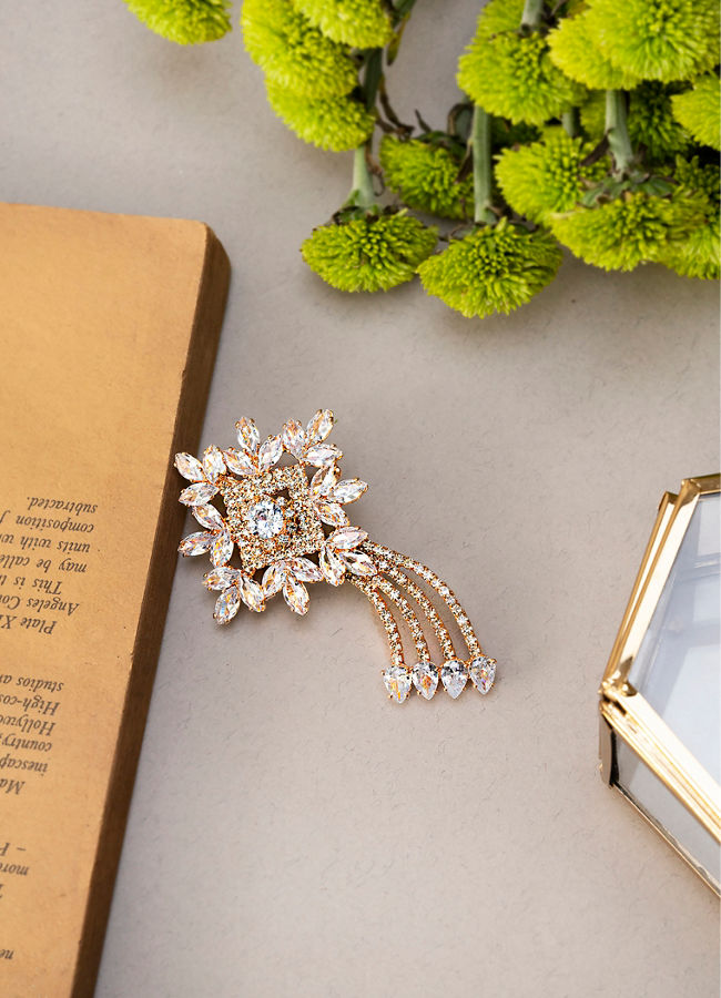 Manyavar Men Rose Gold Glory Brooch