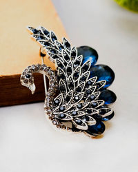 Manyavar Men Blue Galaxy Brooch