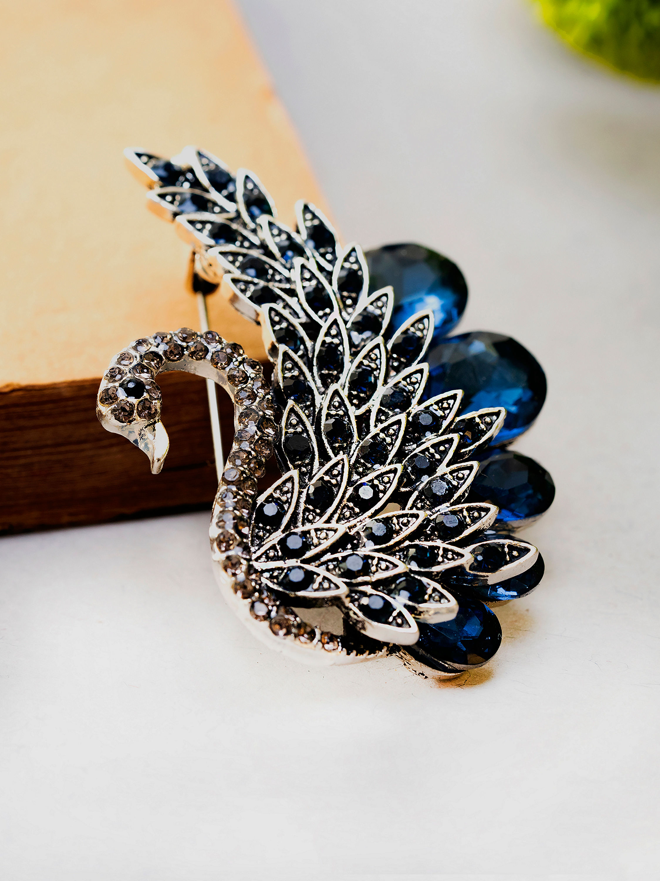 Manyavar Men Blue Galaxy Brooch