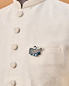 Manyavar Men Blue Brooch with Peacock Design