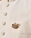 Manyavar Men Brown Brooch with Peacock Design