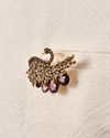 Manyavar Men Brown Brooch with Peacock Design