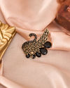 Manyavar Men Black Brooch with Swan Design