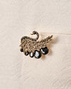 Manyavar Men Black Brooch with Swan Design