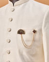 Manyavar Men Brown Brooch with Chain Detailing