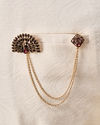 Manyavar Men Brown Brooch with Chain Detailing