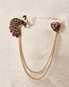 Manyavar Men Brown Brooch with Peacock Design