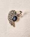 Manyavar Men Blue Brooch with Peacock Design
