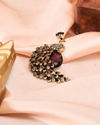 Manyavar Men Brown Brooch with Peacock Design