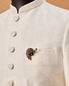 Manyavar Men Brown Brooch with Peacock Design