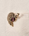 Manyavar Men Brown Brooch with Peacock Design