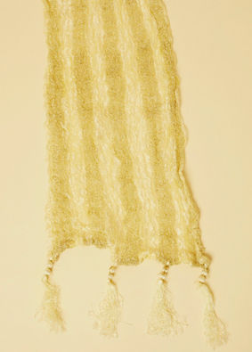 Pearl White and Gold Traditional Stole image number 1