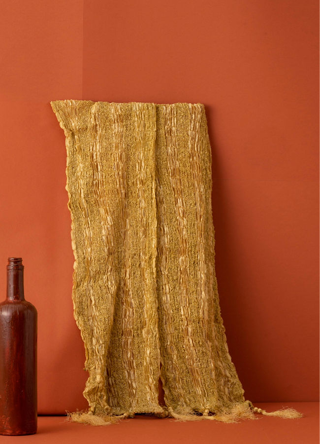 Manyavar Men Amber Golden Traditional Stole