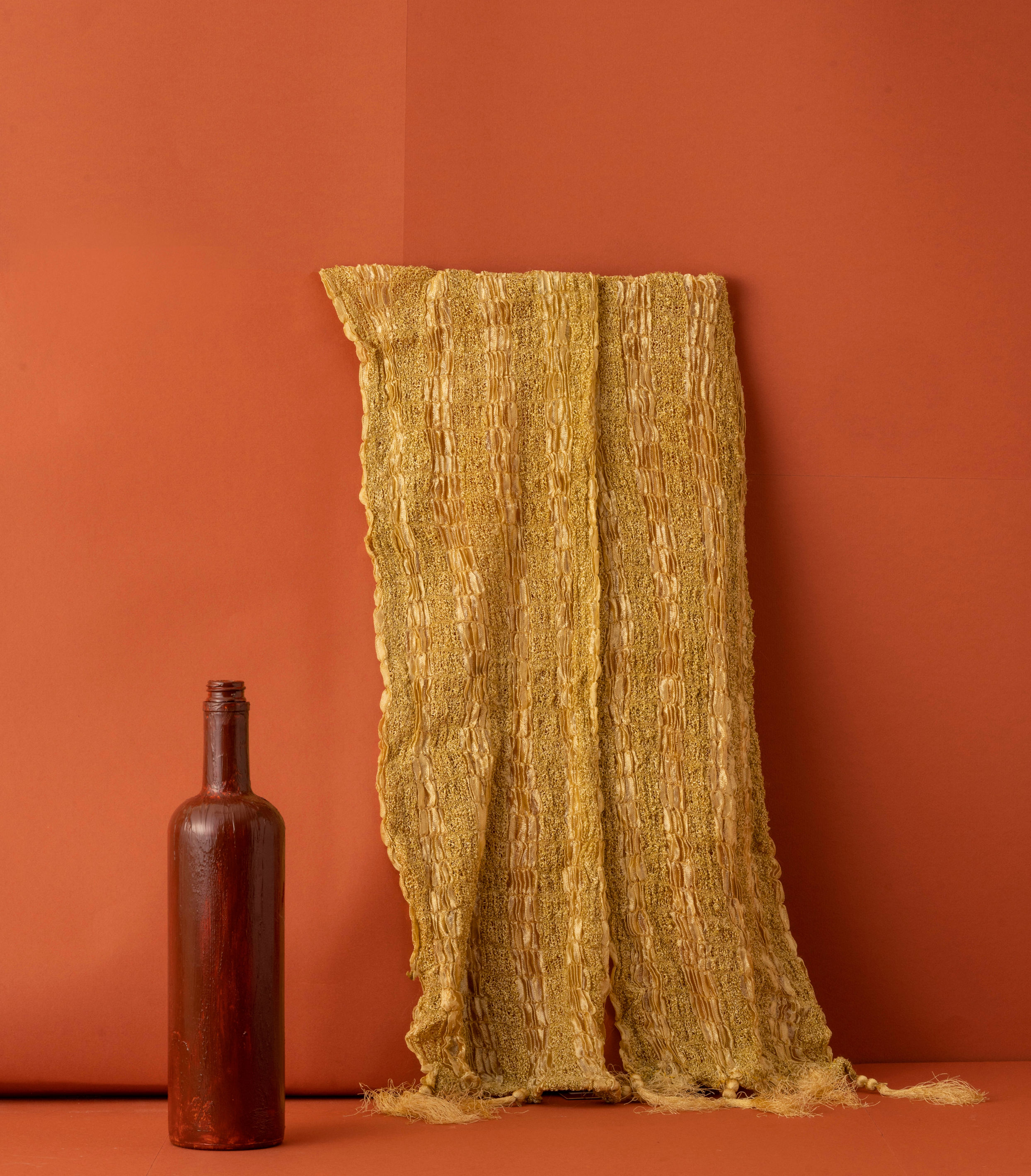 Manyavar Men Amber Golden Traditional Stole