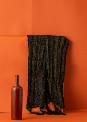 Manyavar Men Kohl Black Shimmery Thread Work Stole