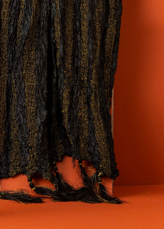 Manyavar Men Kohl Black Shimmery Thread Work Stole