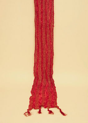 Chilli Pepper Red Shimmery Thread Work Stole