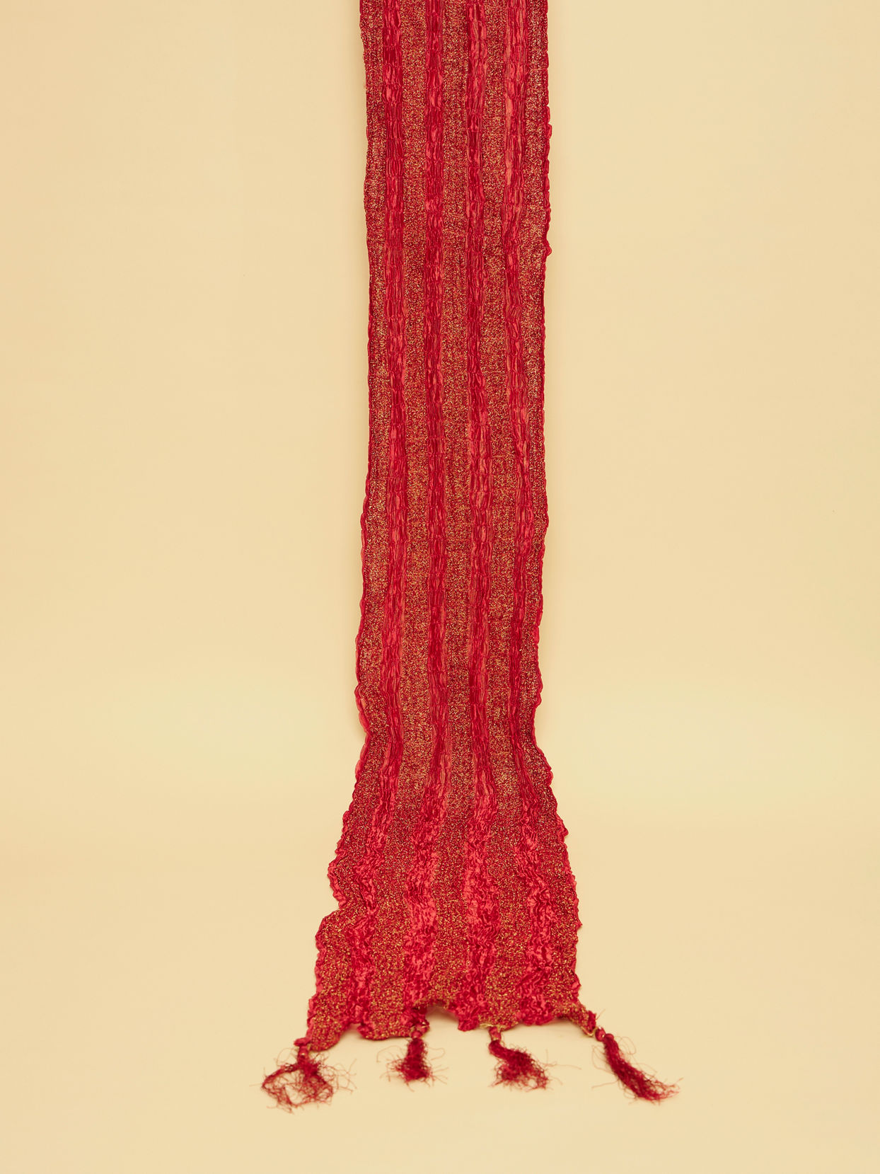 Chilli Pepper Red Shimmery Thread Work Stole image number 0