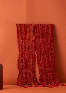 Manyavar Men Chilli Pepper Red Shimmery Thread Work Stole