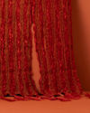 Manyavar Men Chilli Pepper Red Shimmery Thread Work Stole