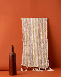 Manyavar Men Warm White and Gold Traditional Stole