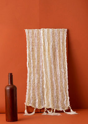 Manyavar Men Warm White and Gold Traditional Stole