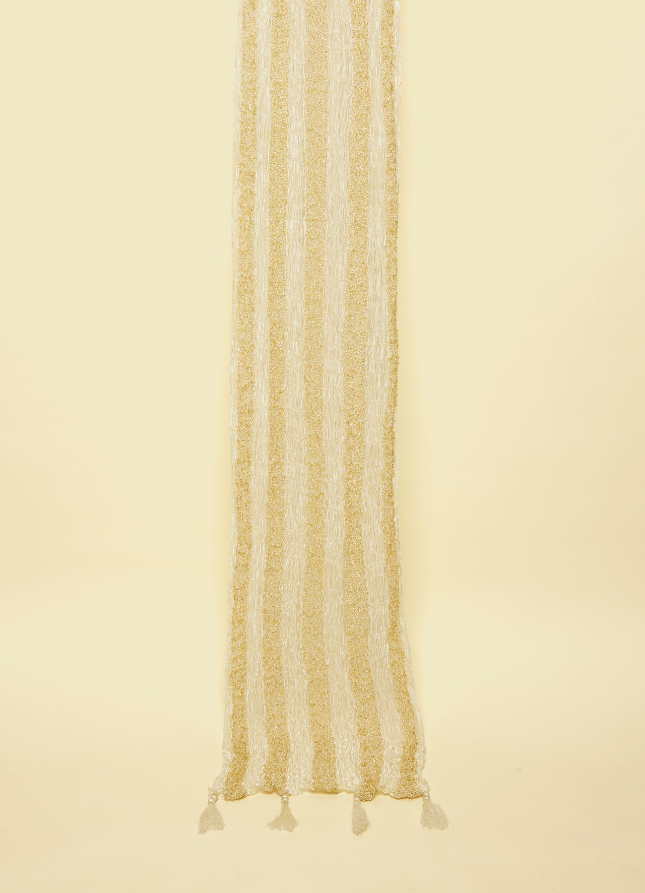 Manyavar Men Pearl White and Gold Traditional Stole