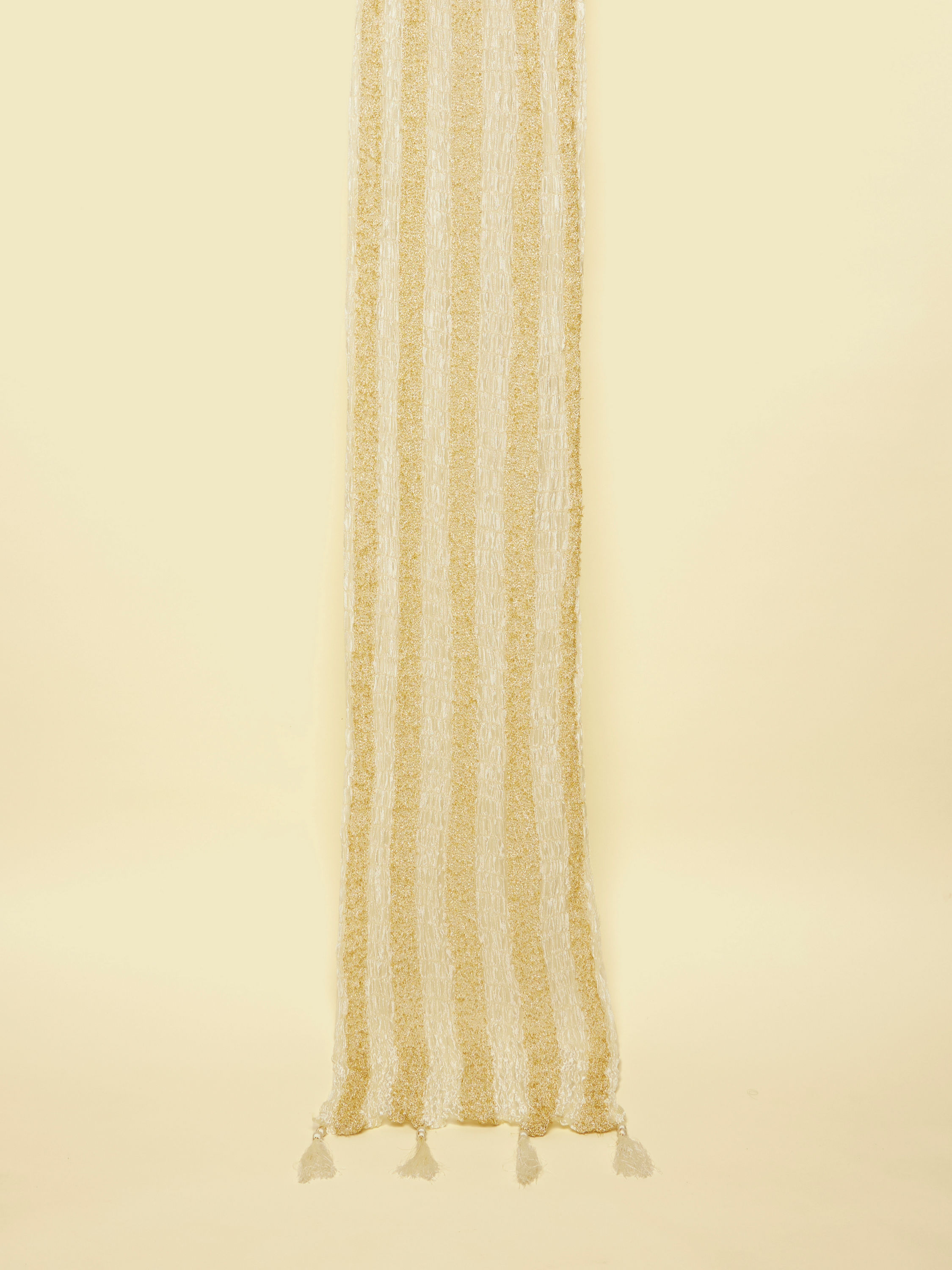 Manyavar Men Pearl White and Gold Traditional Stole