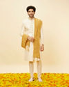 alt message - Manyavar Men Amber Golden Traditional Stole image number 2