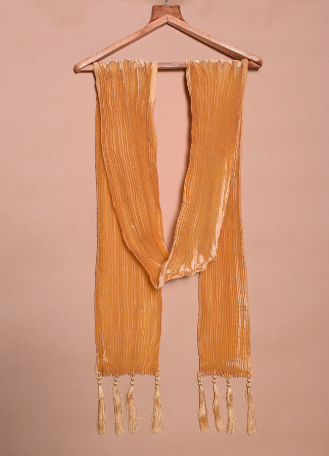 Rose Gold Pleated Traditional Stole image number 0