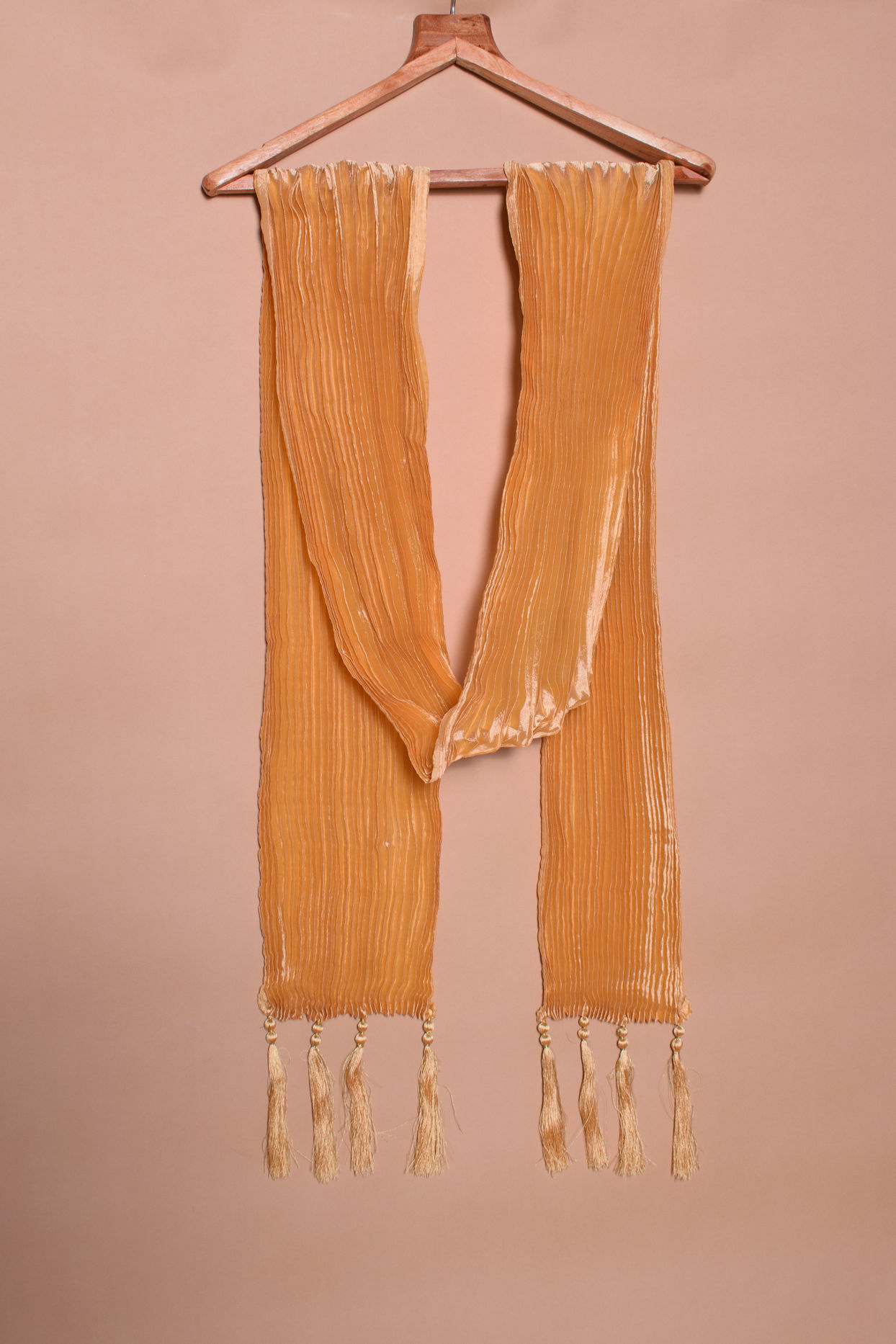 Rose Gold Pleated Traditional Stole image number 0