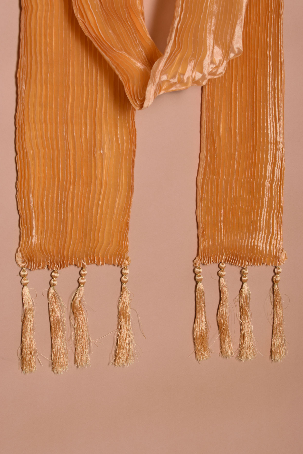 Rose Gold Pleated Traditional Stole image number 1