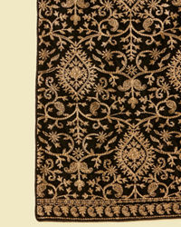 Manyavar Men Ebony Black Paisley Embroidered Dupatta