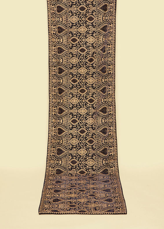 Manyavar Men Clasic Dark Blue Paisley Embroidered Dupatta