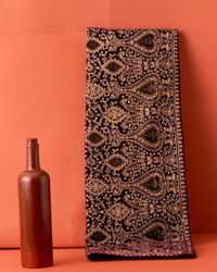 Manyavar Men Wine Red Pailsey Embroidered Dupatta