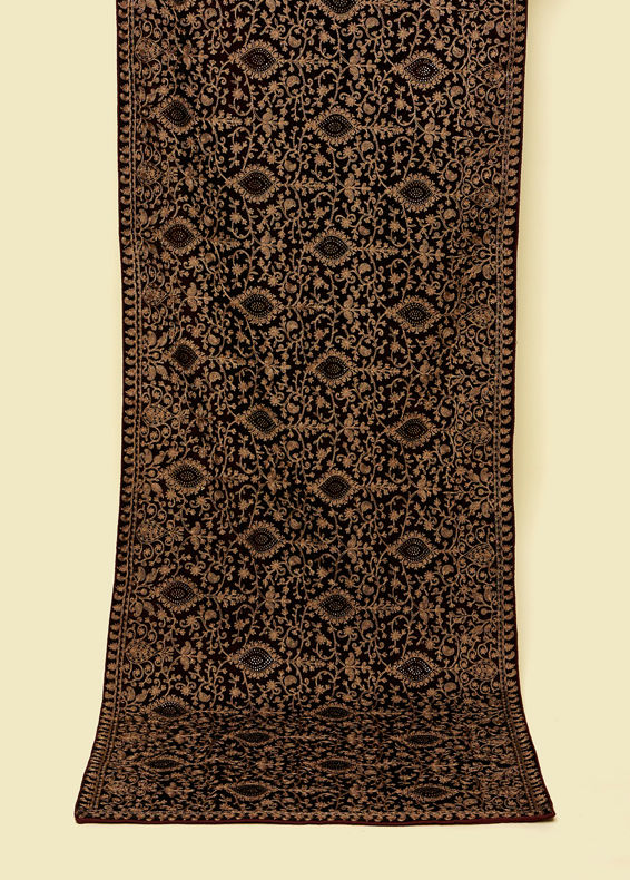 Manyavar Men Dark Maroon Imperial Paisley Patterned Dupatta