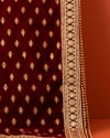 Manyavar Men Dark Maroon Buta Motif Dupatta