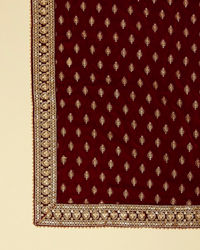 Manyavar Men Dark Maroon Buta Motif Dupatta