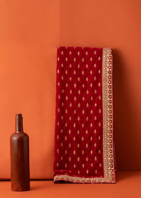 Manyavar Men Rani Pink Buta Patterned Dupatta