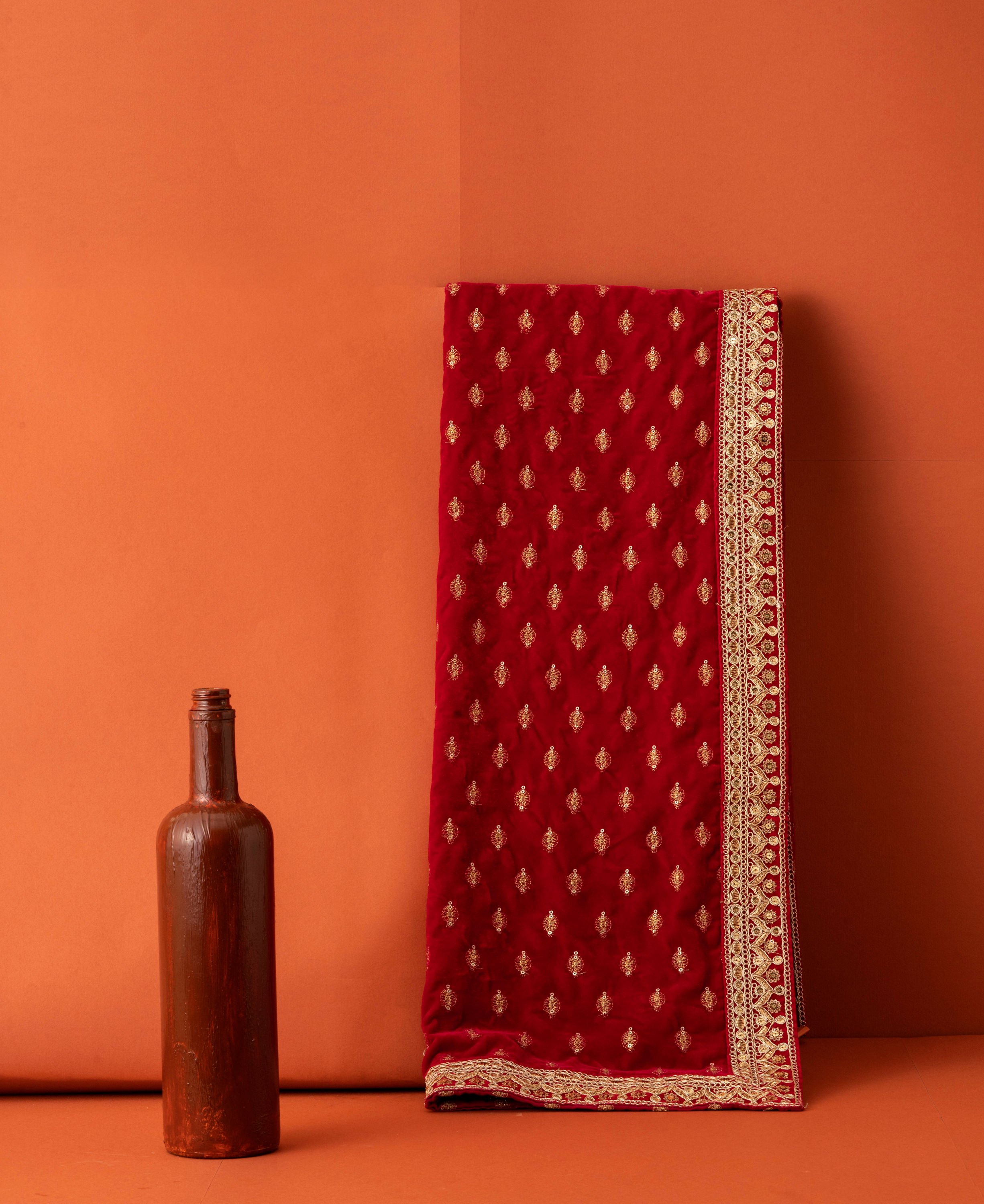 Manyavar Men Rani Pink Buta Patterned Dupatta