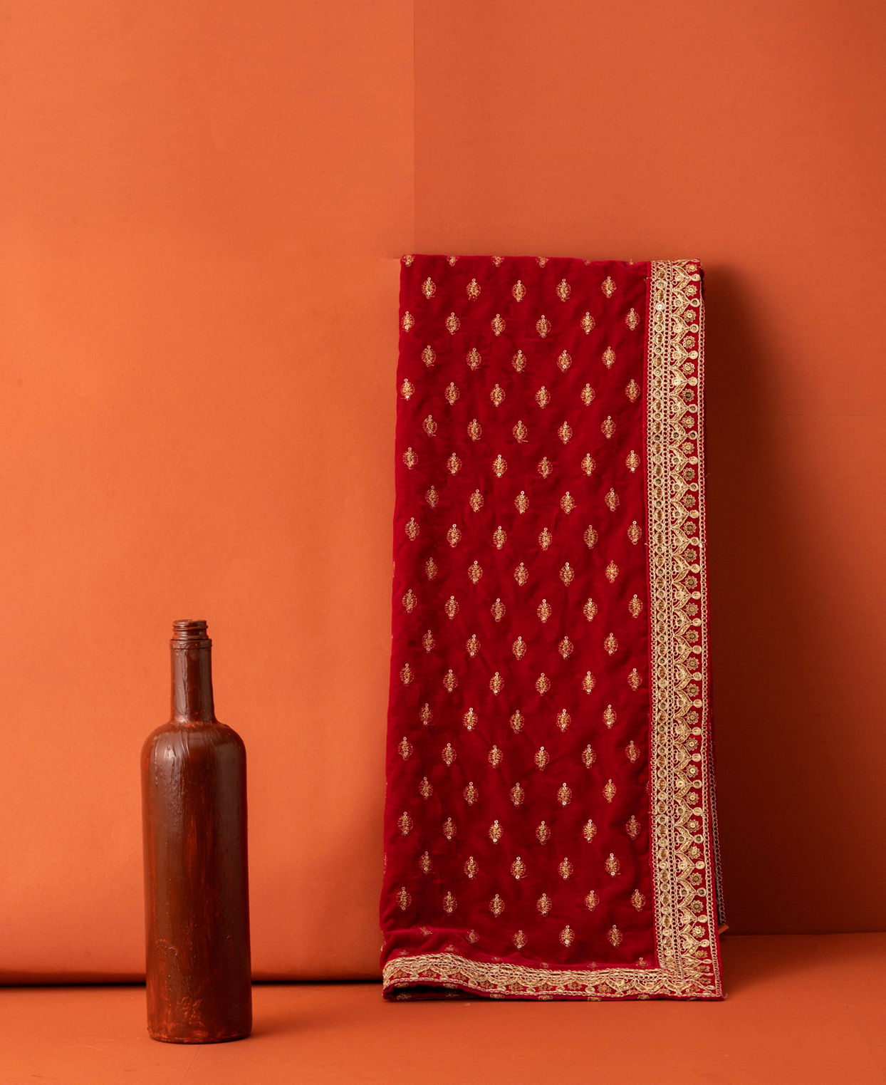 Manyavar Men Rani Pink Buta Patterned Dupatta