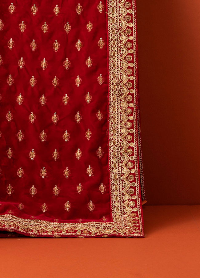 Manyavar Men Rani Pink Buta Patterned Dupatta